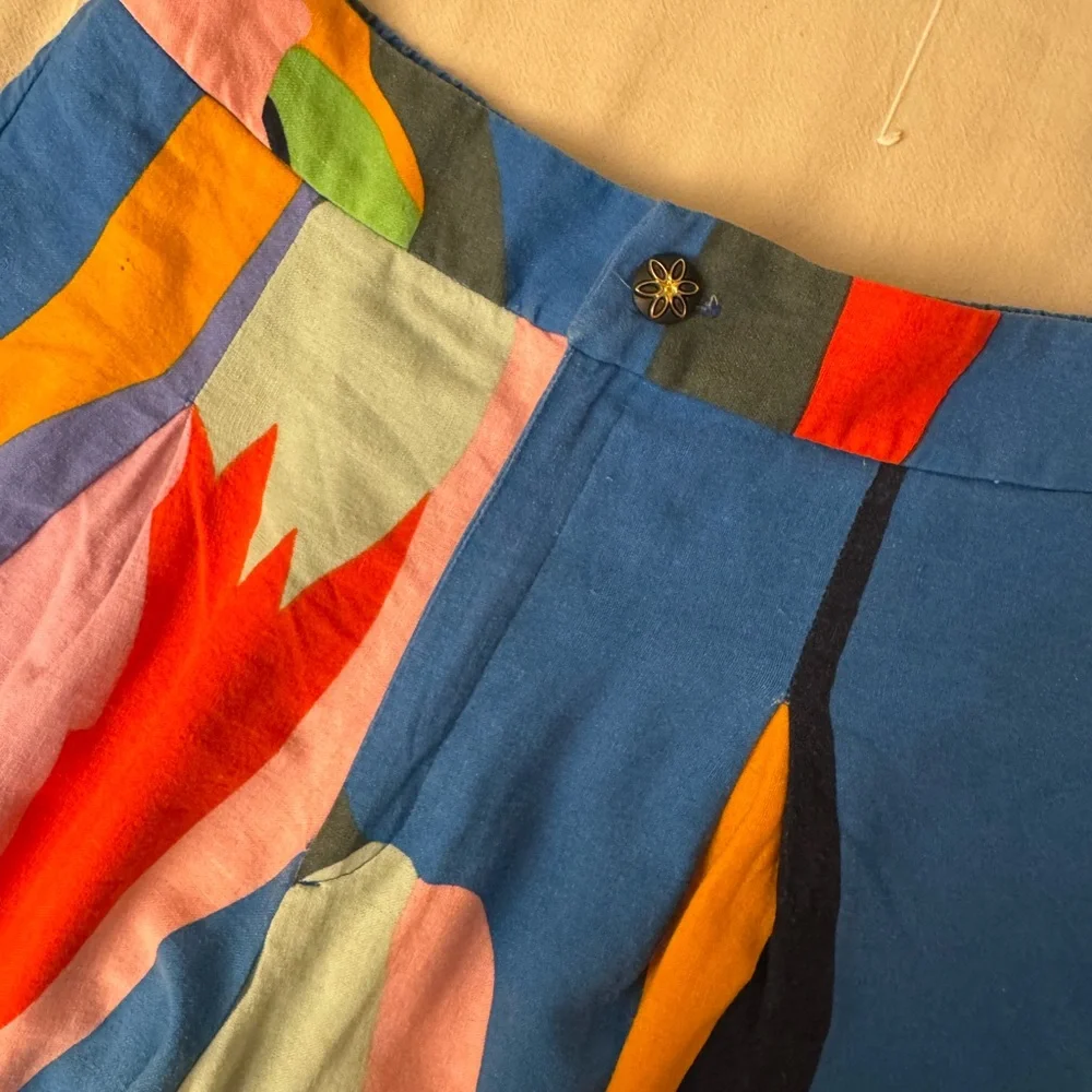 Farm Rio Brazil Colorful Abstract Print Linen Two-Piece Set - Picture 7 of 9